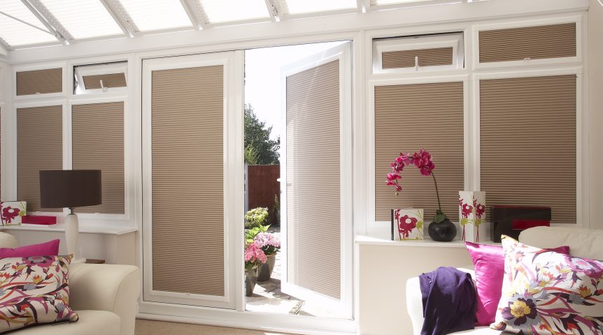 Perfect Fit Cellular Blinds on french doors